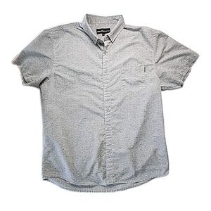 Molokai Surf Co. Men's 2XL Gray Geometric AOP Cotton Blend S/S Button Modern